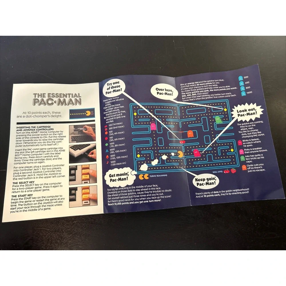 EUC Pac-Man PACMAN Pac Man ~ Atari Game Manual ONLY Rare Vintage Retro NO GAME